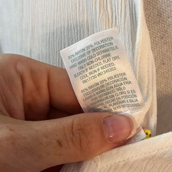 Kona Sol White and Blue Embroidered Coverup - Picture 7 of 8